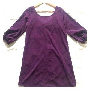 Purple 3/4 dress with bow back